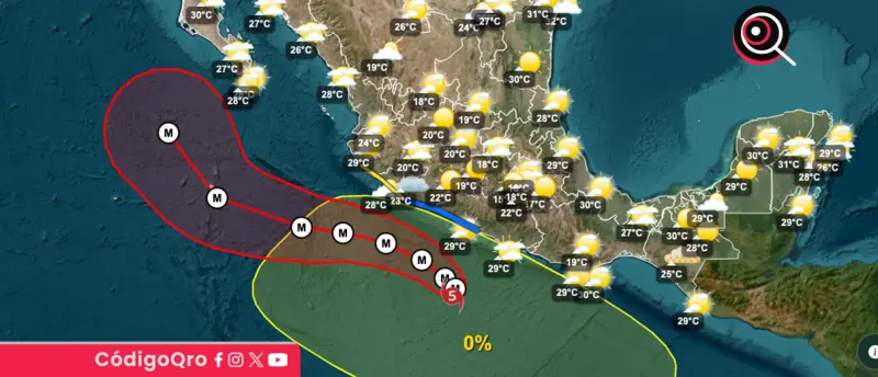 Huracán Polo alcanza categoría 5 y mantiene vigilancia en costas del Pacífico mexicano