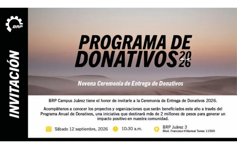 Destinará BRP más de 2 mdp a proyectos comunitarios