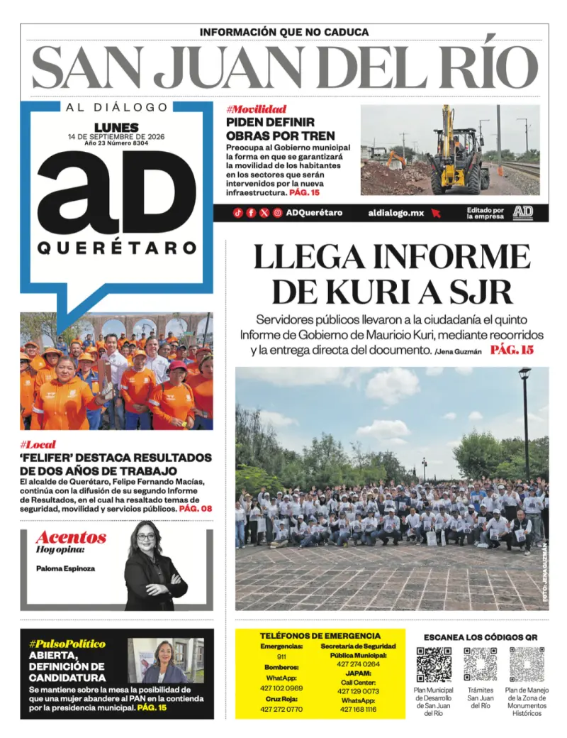 Llega informe de Kuri a San Juan del Río