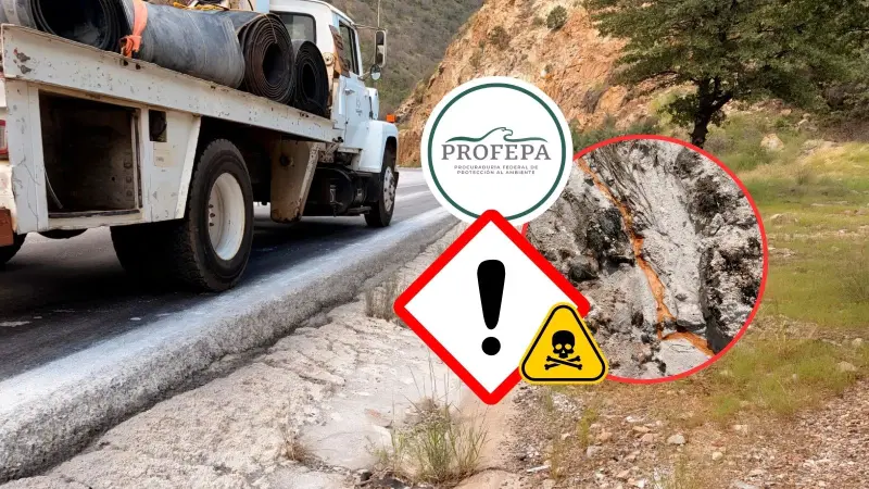 Profepa clausura zona afectada por derrame de 12 mil litros de ácido sulfúrico en la carretera Ímuris-Cananea y ordena a empresa retirar residuos