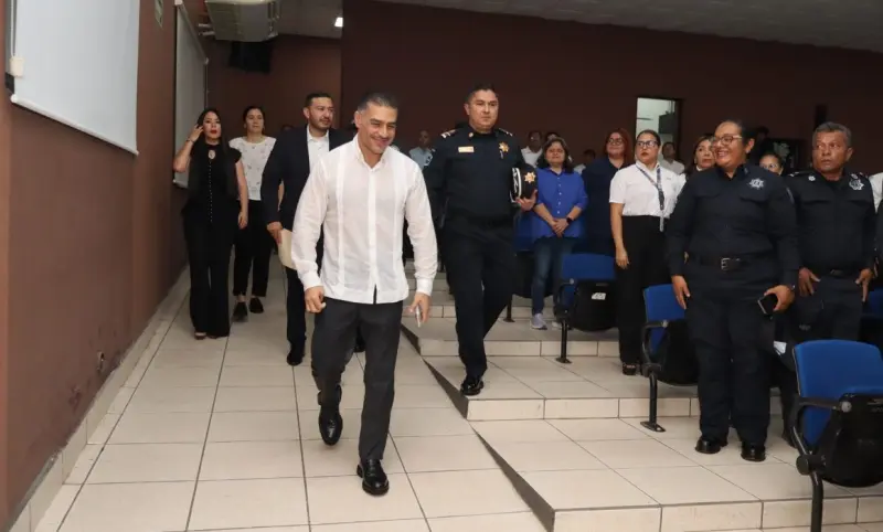 A mantener el paso firme, convoca García Harfuch a policías tabasqueños