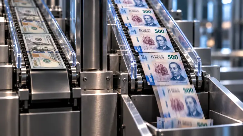 Peso mexicano cae dos centavos aun con un dólar más débil