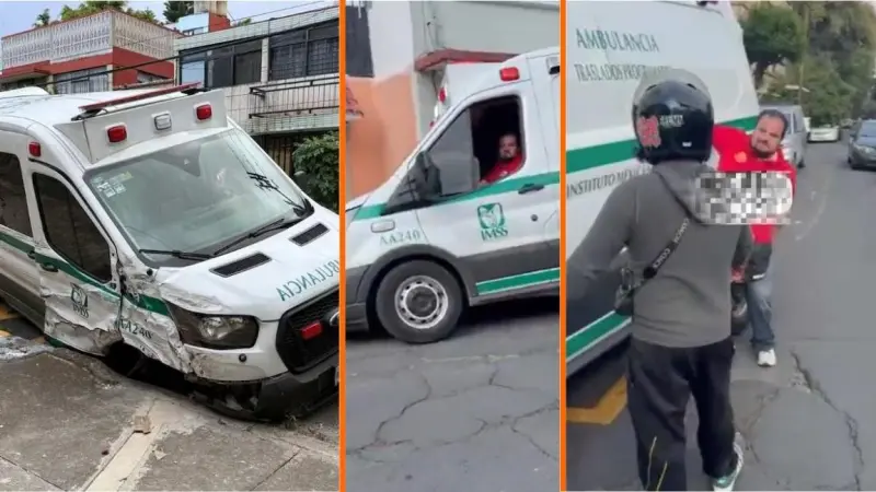 Conductor de ambulancia del IMSS chocó varios vehículos y atropelló a un joven en Azcapotzalco