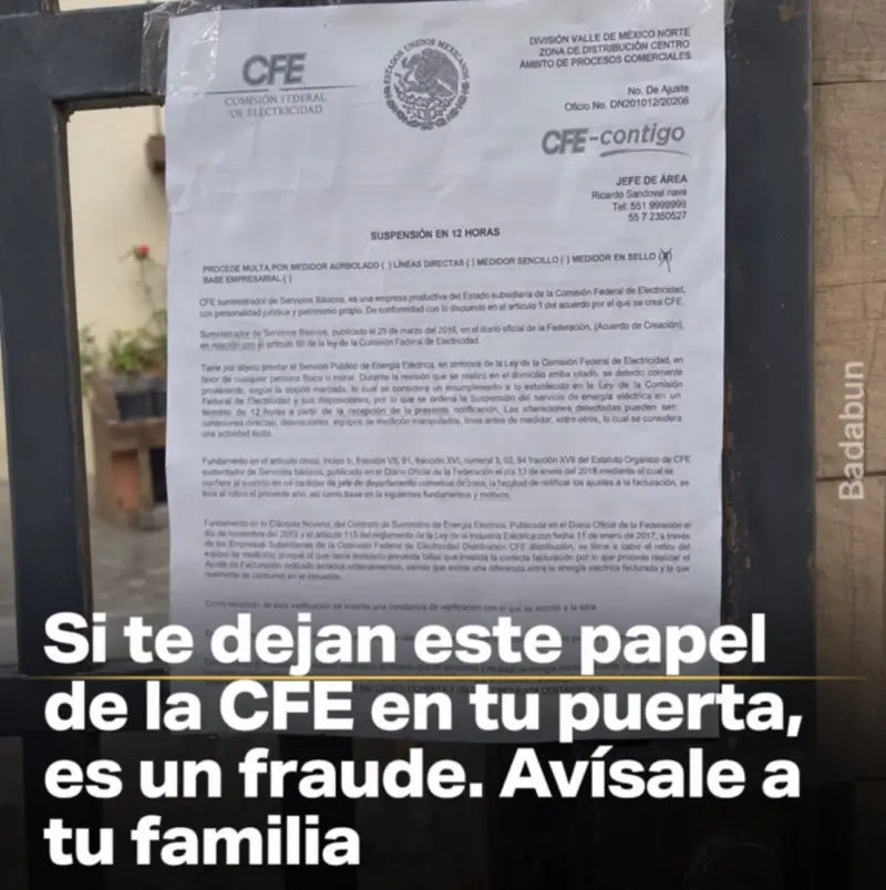 🚨 ¡ALERTA POR FALSO AVISO DE CFE