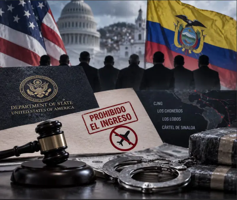 EE.UU. veta a siete exfuncionarios de Ecuador por vínculos con el narcotráfico