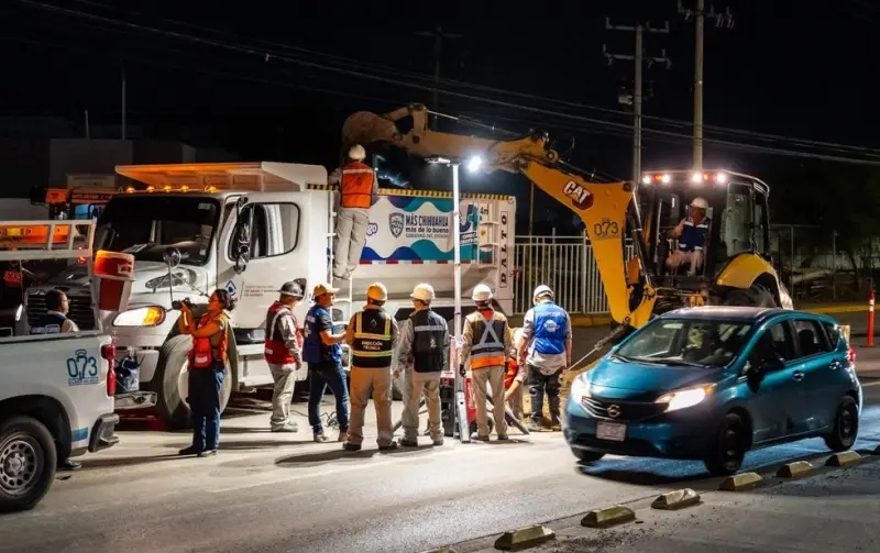 Atiende JMAS fugas de noche para evitar afectación al tráfico