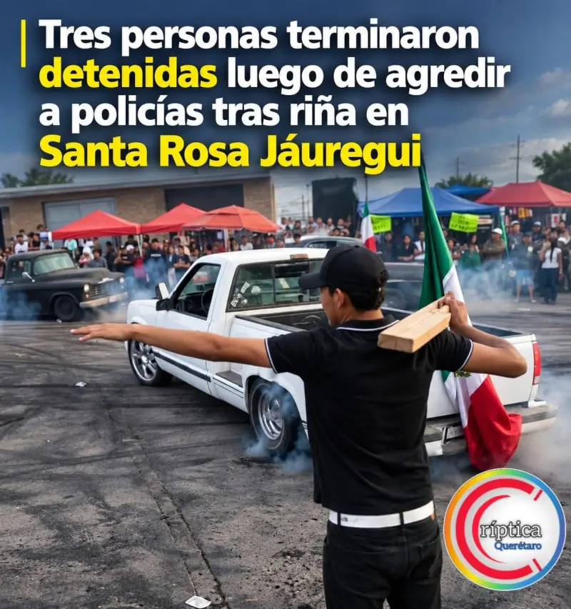 Tres personas terminaron detenidas luego de agredir a policías tras riña en Santa Rosa Jáuregui