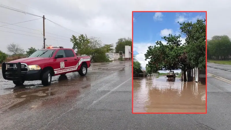Bomberos de Hermosillo despliegan drones e ingenieros en Miguel Alemán para identificar puntos de desfogue y reducir el riesgo de inundaciones tras lluvias que afectaron unas 40 viviendas