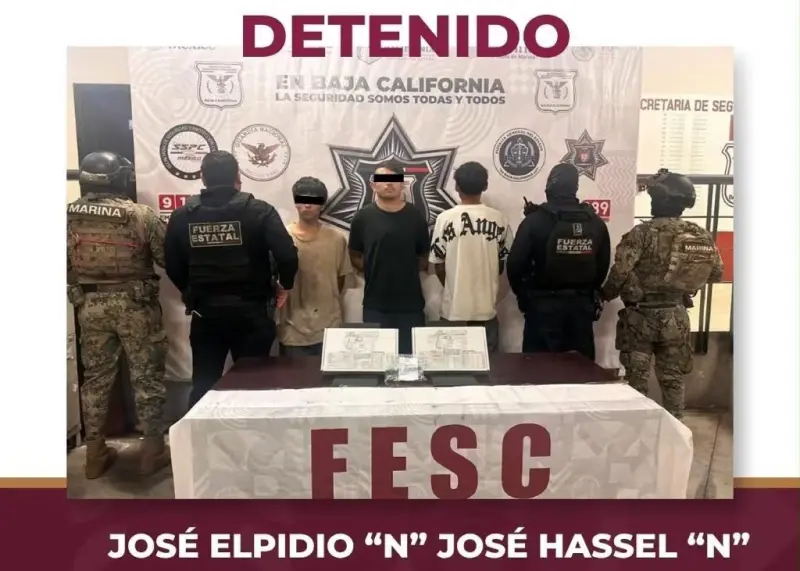 Detienen a tres con armas y cocaína en Tecate; uno era objetivo prioritario