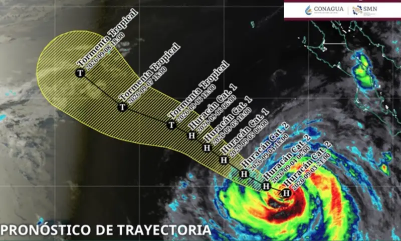 Se intensifica Marie a huracán categoría 2
