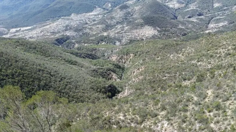 Auto se desbarranca 50 metros en la Sierra de Iturbide, Nuevo León