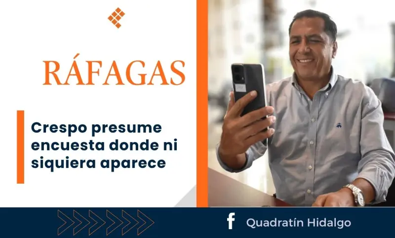 Ráfagas: Crespo presume encuesta donde ni aparece