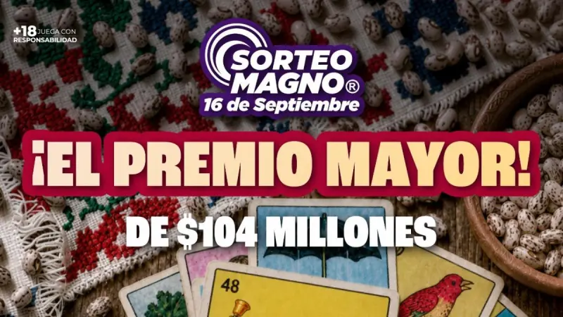 Repartirá Sorteo Magno de Lotería Nacional un Premio Mayor de 104 mdp este 16 de septiembre