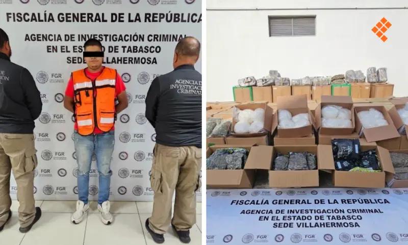 Vinculan a proceso a sujeto detenido con 1.5 toneladas de marihuana en Tabasco