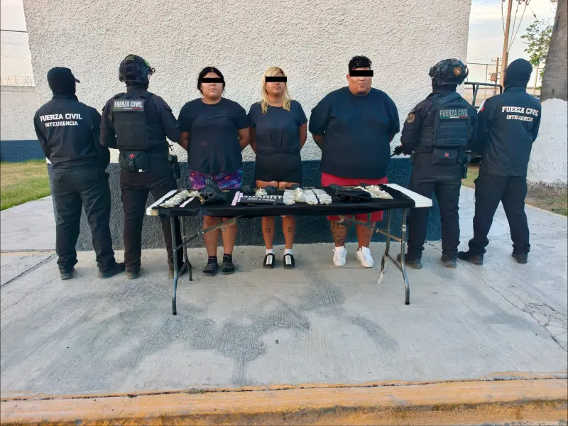 Detienen a objetivo prioritario y 2 mujeres con presunta droga en Monterrey