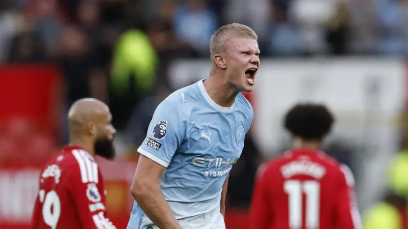 Haaland rompe récord y el Manchester City vence al United