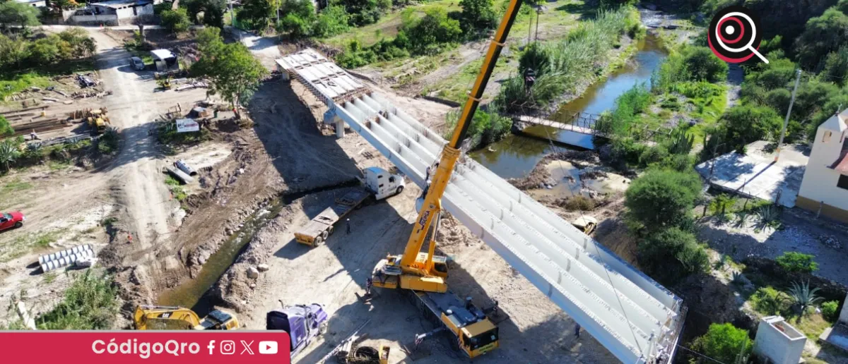 Avanza construcción del puente El Chilar tras reemplazo de cuatro trabes 