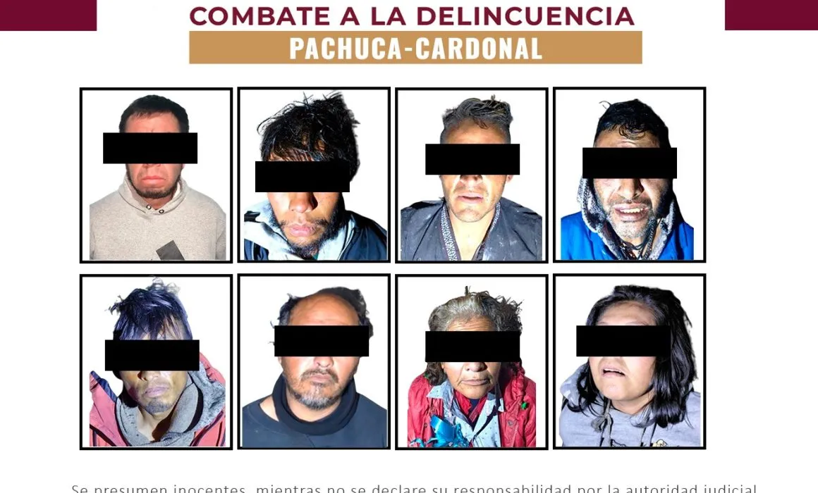 Desmantelan 2 inmuebles y detienen a 8 en Pachuca y Cardonal, Hidalgo