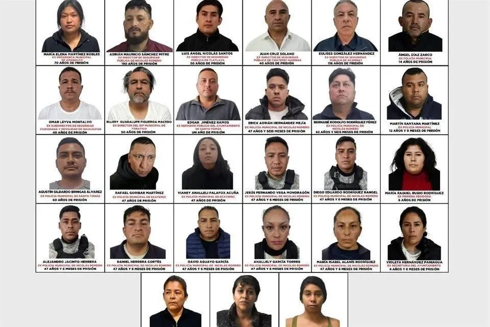 Operación Enjambre suma mil 208 años de prisión contra 27 objetivos en Edomex