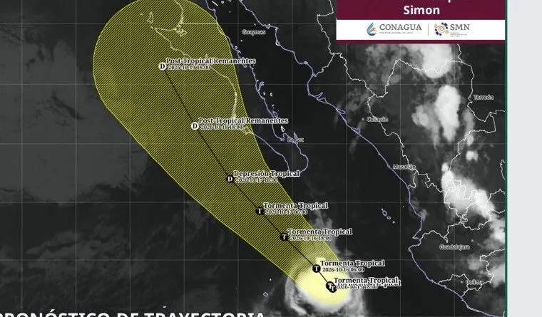 Se debilita Simón a tormenta tropical