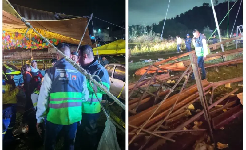 Cae grada durante jaripeo en Xochimilco: 10 heridos