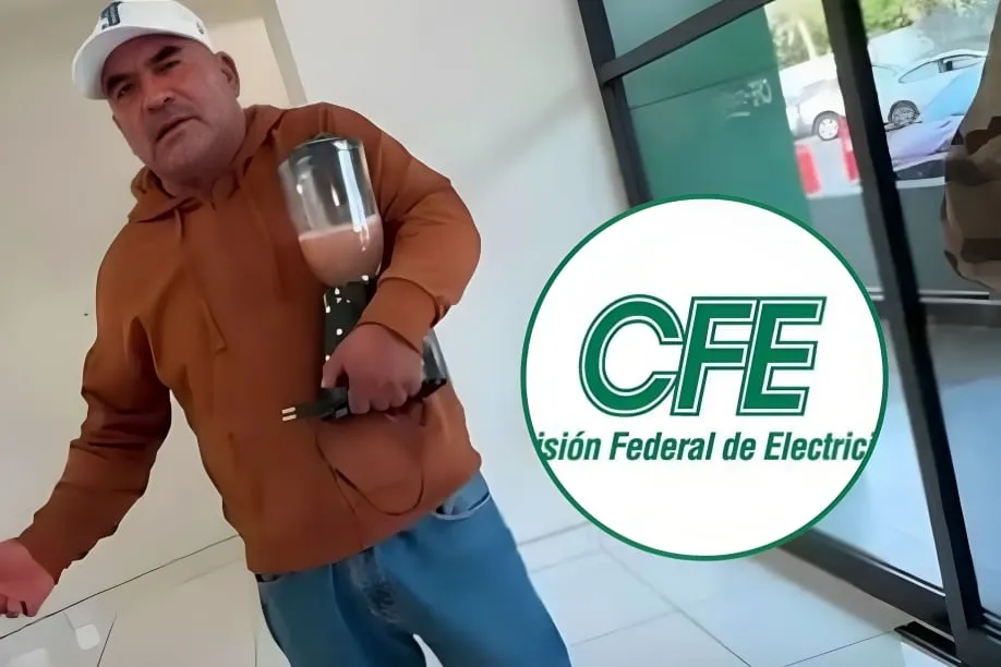Harto de pasar tres semanas sin electricidad pese a tener su recibo pagado, ciudadano acude a oficinas de la CFE en La Paz con una licuadora para exigir la reconexión del servicio y advierte que regresará con su lavadora si no resuelven la falla que le im