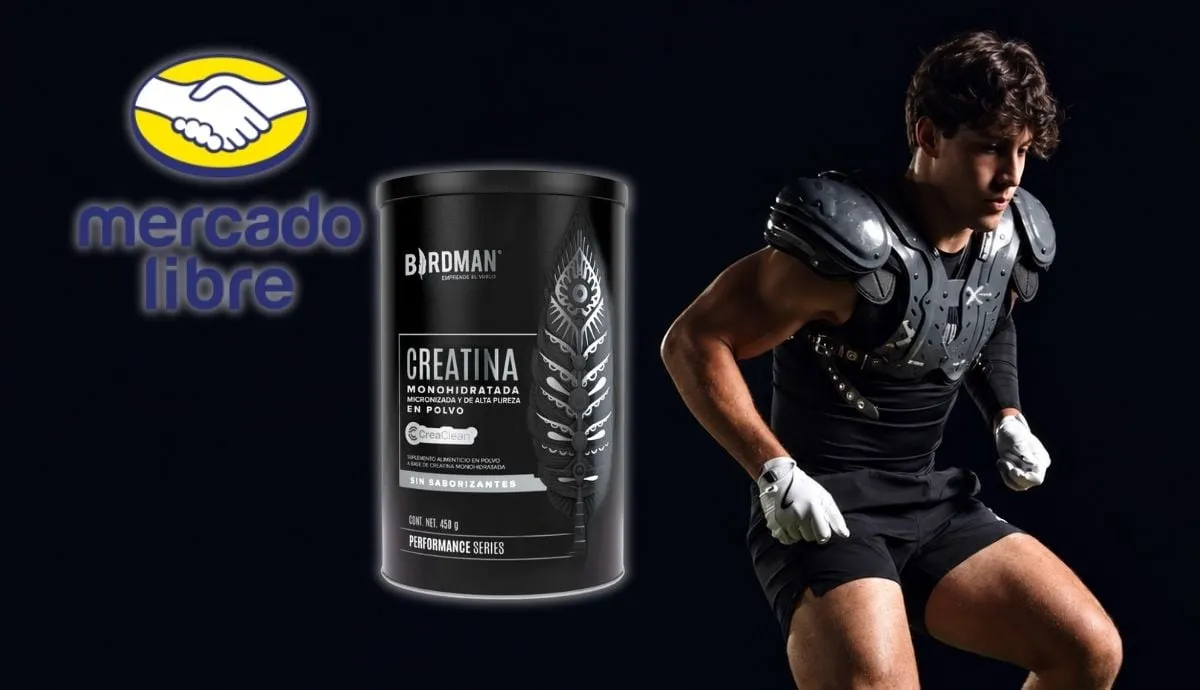 MercadoLibre rebaja la creatina Birdman de 450 gramos a 363 pesos con 35 por ciento de descuento