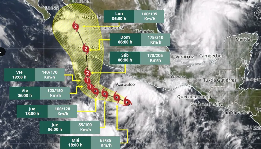 Simón pegaría a México como huracán categoría 2: Meteorológico