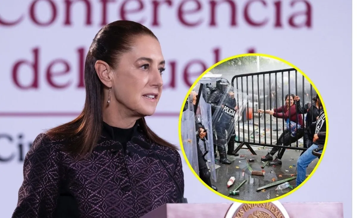 Sheinbaum pide a Lemus explicar detenciones y uso de gases lacrimógenos contra manifestantes por agua limpia en Jalisco; pone de ejemplo colocación de vallas en Palacio Nacional durante manifestaciones