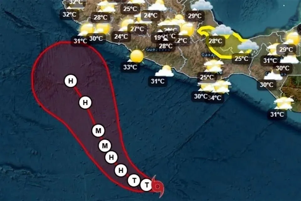 Aparece la tormenta "Vance" frente a Oaxaca y Guerrero