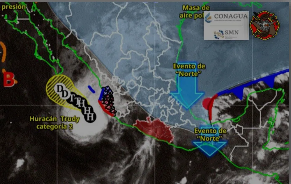 Prevén lluvias y frío en Guerrero por Frente Frío 2; vigilan baja presión