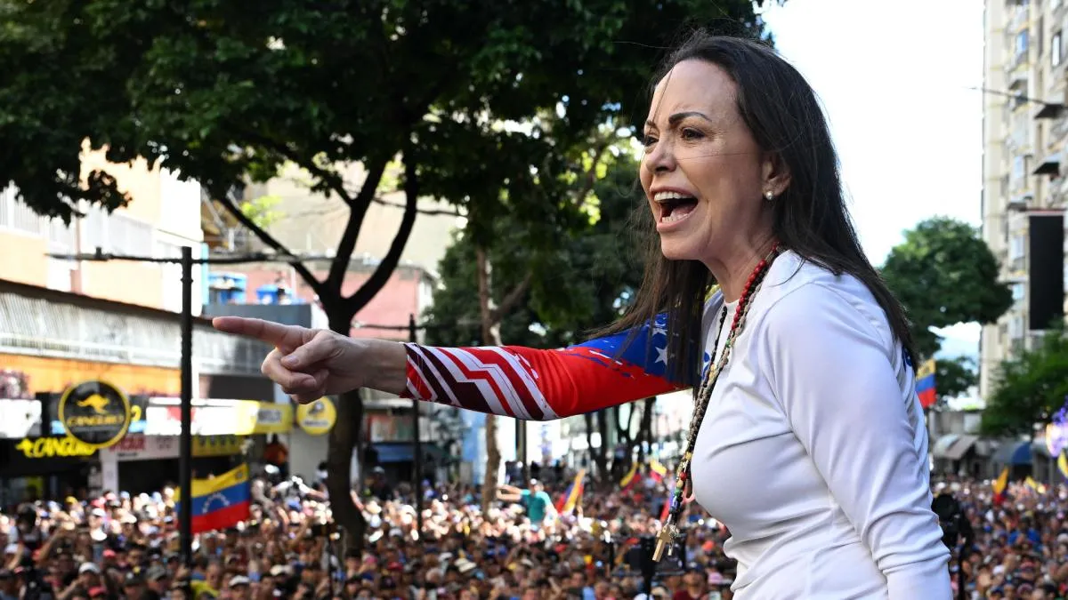 María Corina Machado regresa a la sede de su partido en Caracas tras su retorno a Venezuela