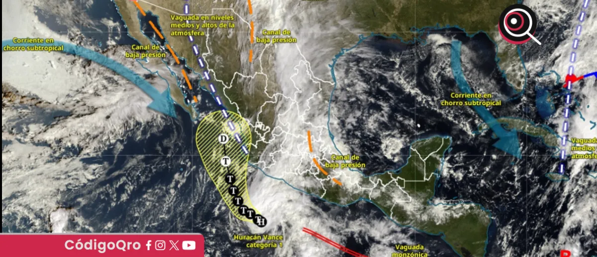 Vance dejará lluvias muy fuertes en Nayarit y Jalisco; esperan chubascos en Querétaro
