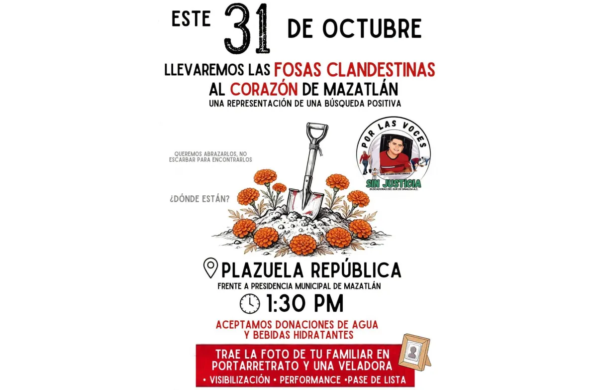 Recrearán labores de búsqueda de desaparecidos frente al Ayuntamiento de Mazatlán