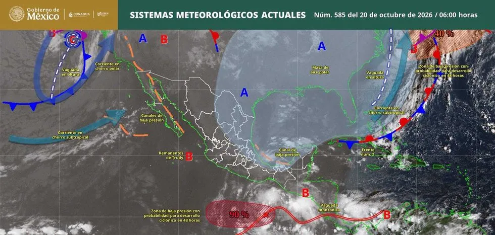 Lluvias intensas en Veracruz y frío por masa polar en México