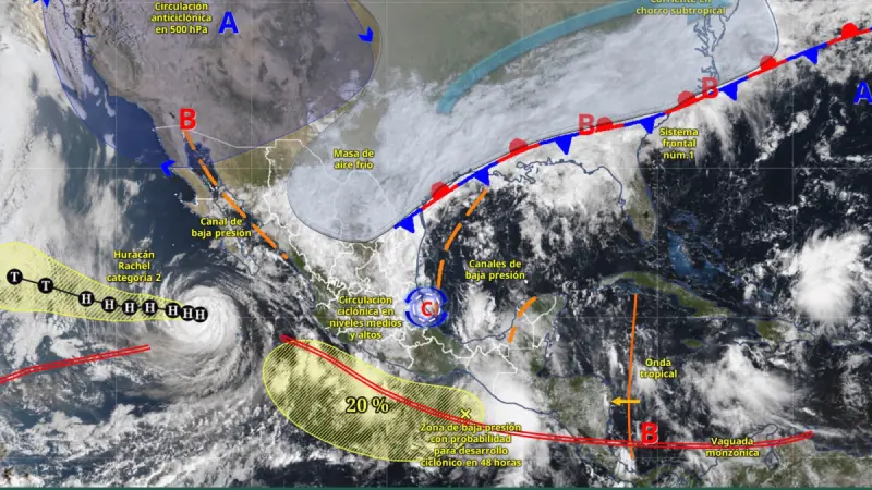 Clima en México: semana arranca con lluvias intensas en 8 estados; frente frío 1 seguirá activo
