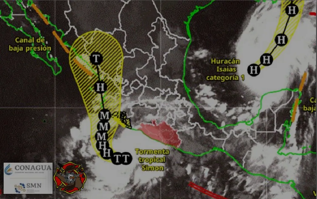Tormenta tropical Simón dejará lluvias en 4 regiones de Guerrero