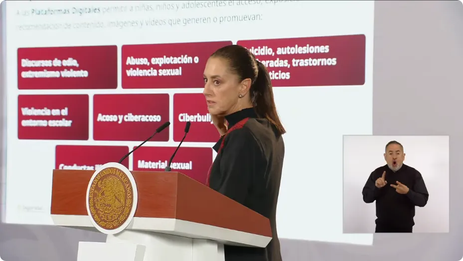 Gobierno de México alista decreto para obligar a plataformas a retirar contenido violento