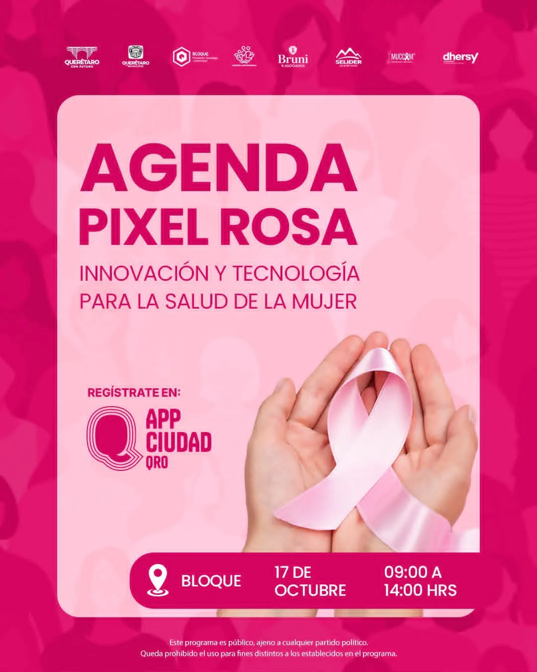 Invita Municipio de Querétaro al encuentro Pixel Rosa: Innovación y Tecnología para la Salud de la Mujer