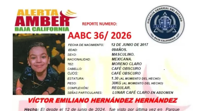 Activan Alerta Amber por Víctor Emiliano Hernández Hernández