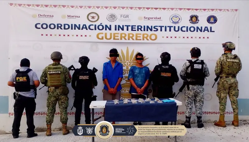 Caen 3 hombres con marihuana y cristal en Acapulco