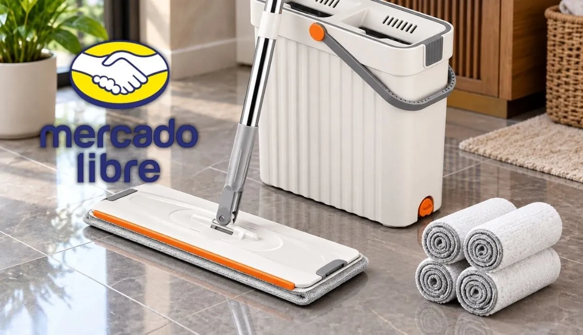 Mercado Libre reduce el precio del trapeador giratorio con cubeta centrifugadora a 695 pesos e incluye 4 repuestos con envío gratis