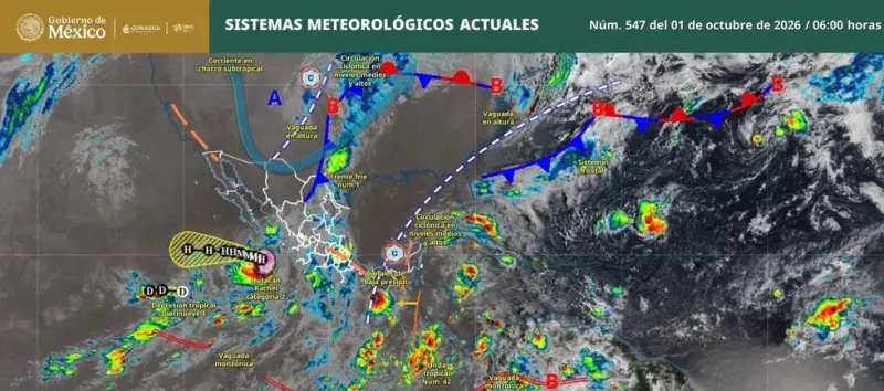 Huracán Rachel refuerza lluvias muy fuertes en cuatro estados