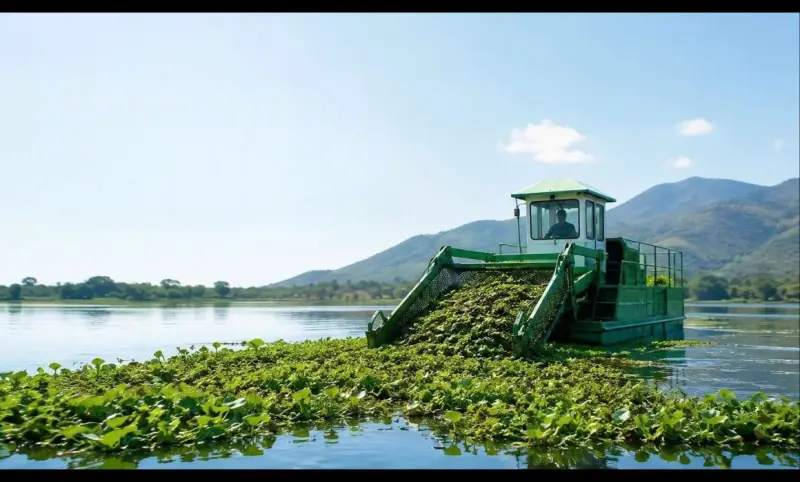 Reforzará Conagua retiro de lirio en Presa Endhó con 4 embarcaciones
