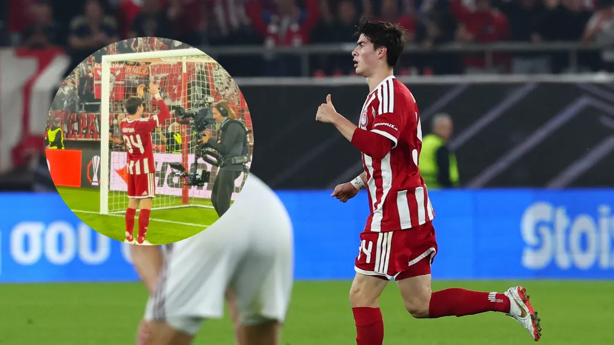 Afición del Olympiacos corea el nombre de la Hormiga González tras su actuación en Europa League