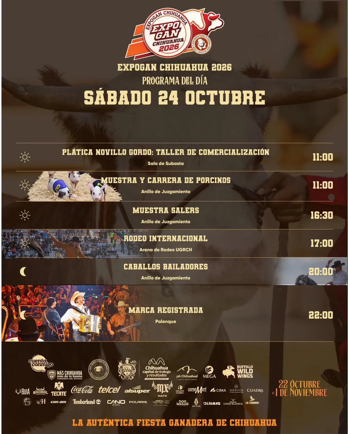 ExpoGan Chihuahua 2026 celebra su tercer día con rodeo internacional y espectáculos musicales