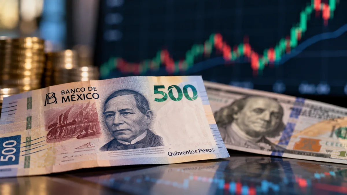 El peso mexicano cae a 18.66 por dólar; Wall Street avanza con la Fed y la IA en la mira