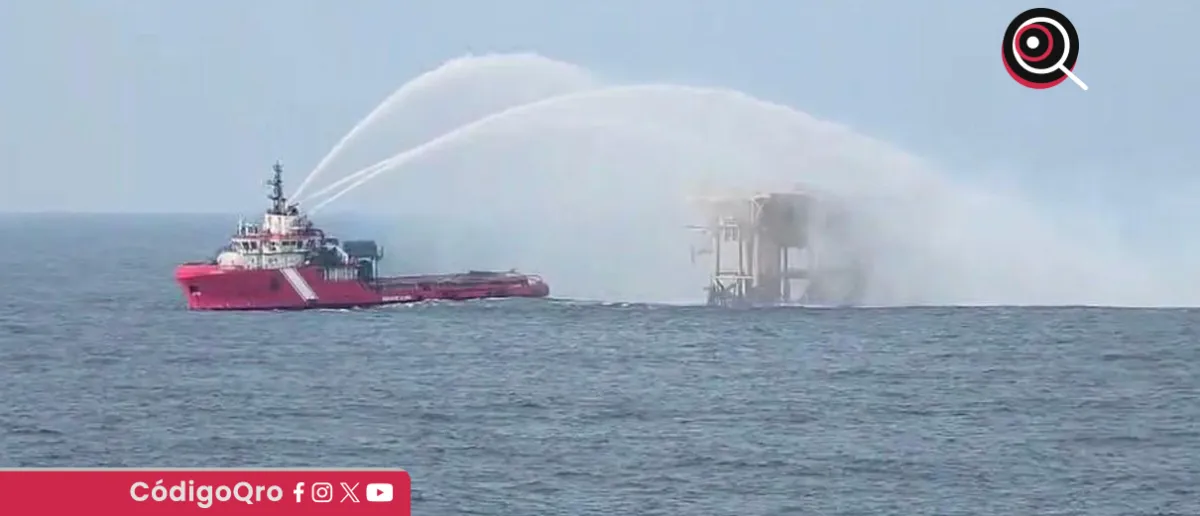 Pemex reporta incendio en plataforma Abkatún-H en Ciudad del Carmen