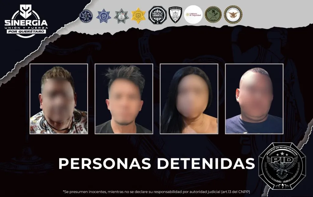Seis cateos simultáneos de Sinergia dejan 4 personas detenidos durante cateos en Querétaro, Corregidora, Jalpan de Serra y Pinal de Amoles