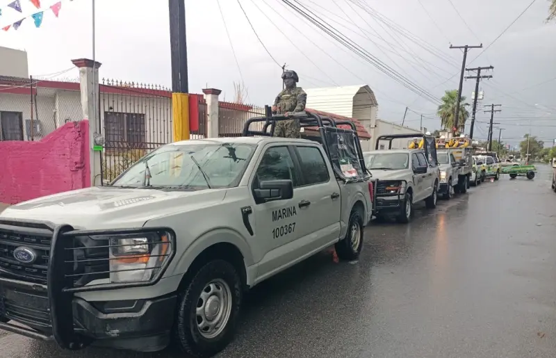 Activan Plan Marina por fuertes lluvias e inundaciones en Matamoros